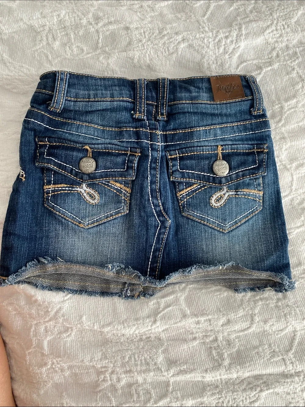 Justice Girls Dark Blue Denim Mini Skirt